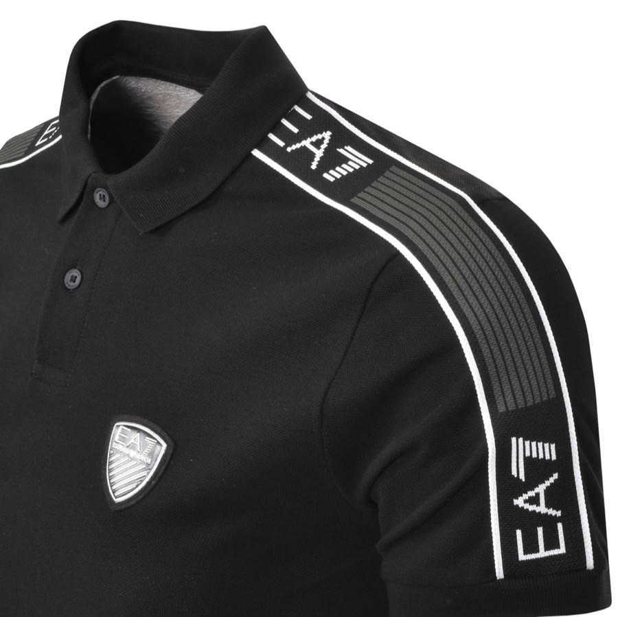 Alternative Image for ProductEA7 Emporio Armani Taped Polo T Shirt Black3